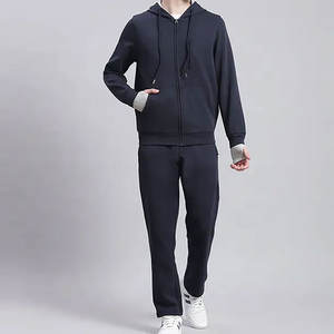 ชุดวอร์มออกกำลังกายผ้าฟลีซสำหรับผู้ชาย ใส่ได้ทุกฤดู ชุดสองชิ้น ผ้าฝ้าย 100% ชุดวิ่งออกกำลังกายสำหรับผู้ชาย - Product Image 3