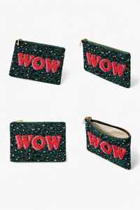 Pochette WOW de luxe artisanale en Tyvek à fermeture ouverte et ornée de perles pour femme, porte-monnaie élégant, mini portefeuille tendance et original - Product Image 3