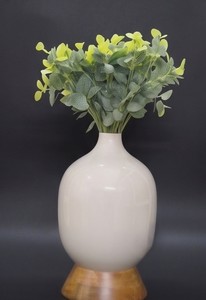 แจกันดอกไม้เคลือบผงสีงาช้างของตกแต่งงานแต่งงานวินเทจดีไซน์คลาสสิก - Product Image 2