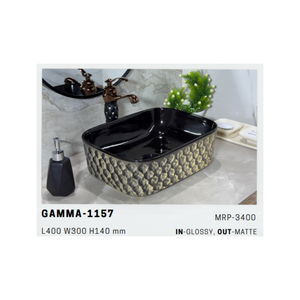 Lavabo de Cerámica Artístico Gamma s 06 para Baño Contemporáneo - Product Image 2