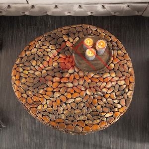 Table basse en fer fait à la main avec finition en cuivre Antique, décoration, vente chaude, Table basse en métal, meubles de salon - Product Image 6