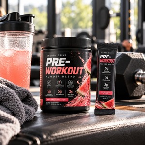 Mezcla de Polvo Pre-Entrenamiento Personalizada de Marca Privada OEM ODM, 5g de Creatina, 5g de Electrolitos, 300g, Sabor Sandía, Suplemento Deportivo - Product Image 5