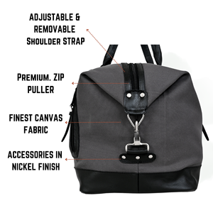 IRNADO JADEN Bolsa de Lona Gris Plegable de Gran Capacidad con Cierre, Bolsa de Viaje de Fin de Semana Unisex de Alta Calidad, Equipaje de Poliéster - Product Image 3