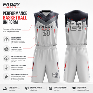 Ensemble d'uniformes de basketball personnalisés en sublimation intégrale, respirant et à séchage rapide, maillot et short pour hommes et jeunes, vêtements de sport d'entraînement - Product Image 5