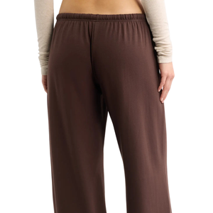 <b>Women</b> Brown Wide Leg Fleece Sweatpants Elastic Waist Drawstring Loose Fit Casual Straight Leg Jogger <b>Trousers</b> - Product Image 4