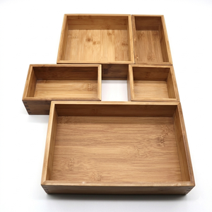Bamboo Drawer Organizer Tray Kitchen Cabinet Storage Divider for Spoons Forks Knives Gadgets and Cooking Utensils - Product Image 1