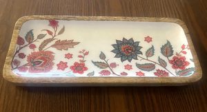 High Demanding Wooden Serving <b>Tray</b> Rectangular Shaped Premium Quality with Florence Sticker Wooden Decorative Decor <b>Tray</b> - Product Image 2