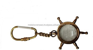Llavero náutico antiguo con rueda de barco de latón pulido brillante personalizado para regalos promocionales y corporativos hechos en la India - Product Image 6