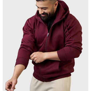 Sudaderas con capucha personalizadas al por mayor para hombre, con diseño de logotipo, forro polar, para fitness, informales, con cremallera completa. - Product Image 6