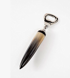 Heritage Buffalo Horn Drink Bottle Opener Handmade Craft Natural Horn Barware Cap Remover Premium Utility Tool - Product Image 1