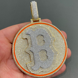 Pendentif Breloque Couronne Personnalisée en Or Rose Luxe Sertie de Diamants Moissanite VVS, Bijou Hip Hop Scintillant pour Fête - Product Image 6