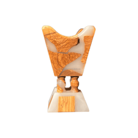 Fabriqué à la main en bois naturel résine époxy Bakhoor brûleur en forme de charbon de bois traditionnel cône résine encens bois de santal