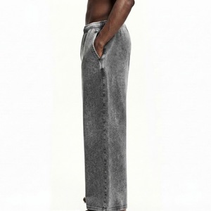 Pantalon de survêtement large décontracté pour homme, coupe décontractée, taille élastique avec cordon de serrage, logo personnalisé, en molleton avec poches, idéal pour l'automne - Product Image 3