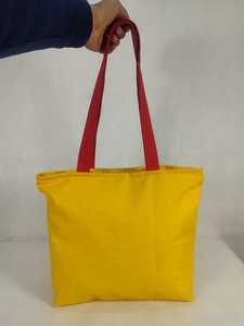 Casual <b>Long</b> Handle Cotton Canvas Tote <b>Bag</b> with Front Pocket - Product Image 3