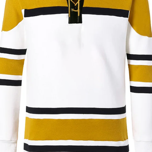 Sweat à capuche de hockey blanc Alpha personnalisé, style grec, blanc et or, avec lettres brodées, en molleton de coton, vente en gros OEM - Product Image 4