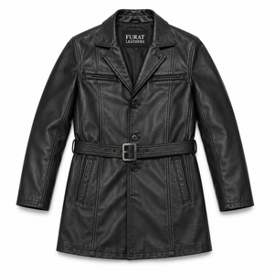 Blouson Bomber en Cuir Noir Personnalisé OEM, Imperméable, Hiver, Col Montant, Streetwear, Fermeture Éclair, Doublure Coton, 100% Homme - Product Image 6