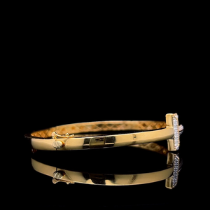 Sleek T Shape Lab Grown Diamond Open Bangle <b>Bracelet</b> Minimalist 925 Sterling <b>Silver</b> 10K 14K 18K Gold Womens <b>Cuff</b> Factory Direct - Product Image 5