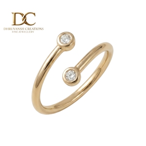 Classic Designer 14KT Solid Yellow Gold <b>Adjustable</b> <b>Ring</b> with Lab Grown Diamond IGI Certified Jewelry for Women's Wedding & Party - Product Image 1