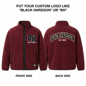 Premium 280 GSM Polar <b>Fleece</b> <b>Work</b> Jacket Burgundy Full Zip Hooded Soft Warm Durable Winter Waterproof Breathable Unisex - Product Image 1