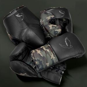 New Arrival Direct Factory Supply Green Gold Cowhide Leather Fly Boxing Set <b>Head</b> Groin Protector Gloves <b>Training</b> for Adult - Product Image 4