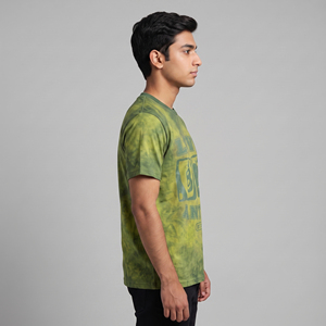 Custom Logo Breathable Cotton/Bamboo Fiber Jersey <b>Mock</b> <b>Neck</b> Acid Washed Sun Faded Plus Size Quick Dry Men's T-shirt Screen - Product Image 2