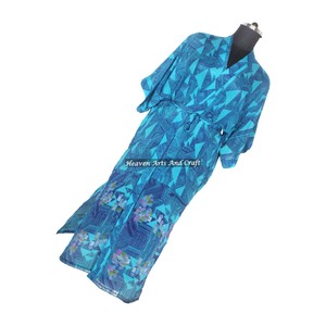 KL007 Camisón Kimono de Seda Largo y Holgado con Estampado Floral Colorido Vintage para Mujer, Otoño-Invierno, de Secado Rápido - Product Image 6