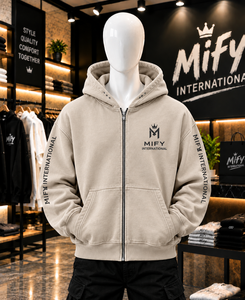 Nouveau sweat à capuche streetwear premium en gros avec logo imprimé sur mesure, sweat à capuche zippé surdimensionné pour hommes - Product Image 1