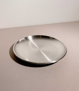 Assiette de service en métal argenté pour la restauration et l'hôtellerie, vaisselle moderne résistante au lave-vaisselle pour la maison et la cuisine, best-seller - Product Image 5