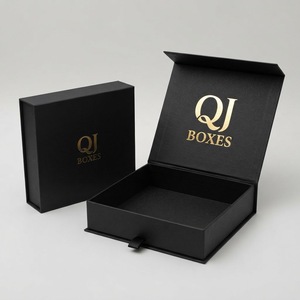 กล่อง QJ กันน้ำ สีเขียวเข้ม แฟ้มเอกสารรูปทรงพิเศษ ปิดด้วยแม่เหล็ก ปั๊มโลโก้ด้วยความร้อน บรรจุภัณฑ์ระดับไฮเอนด์ - Product Image 2
