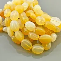 Perles de pierres précieuses Chakrcalume en opale de feu naturelle ovale 14-17mm lisses de qualité AA jaune-blanc, brin de 18 pouces pour la fabrication de bijoux du Rajasthan