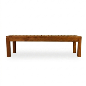 Banco de Patio de Madera de Teca Sólida, Duradero, Moderno y Contemporáneo, con Listones, Muebles de Exterior, Capacidad para 2 Personas, Construcción Resistente - Product Image 2
