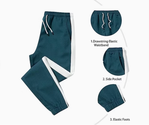 Men's Sweat Suit 2 Piece Outfit Casual Contrast Sports Jogging Tracksuits Set - Product Image 5