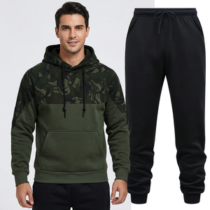 Sweat-shirt à capuche pour homme, imprimé camouflage, décontracté, manches longues, en polaire, vert automne, imprimé en sérigraphie, polyester/coton - Product Image 6
