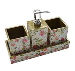 Juego de baño de diseño único de 4 piezas, tablero MDF con diseño impreso en esmalte, para el hogar, jabonera y soporte para cepillos de dientes a precio económico. - Product Image 1