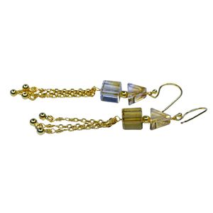 Boucles d'oreilles pendantes en saphir plaqué or, forme goutte d'eau, serti clos, style classique, pour femme, usage quotidien - Product Image 5