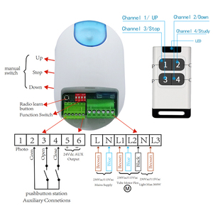รีโมทคอนโทรลประตูโรงรถ <span class=keywords><strong>MK19</strong></span> แบบ 3 ปุ่ม, ระยะไกล 30 เมตร พร้อมระบบเรียนรู้รหัส สำหรับประตูอัตโนมัติและประตูโรงรถ - Product Image 2