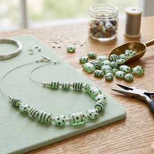 Perles en verre soufflé à la main en vrac pour la fabrication de bijoux, bracelets et colliers |   Perles de verre décoratives pour artisanat DIY - Product Image 5