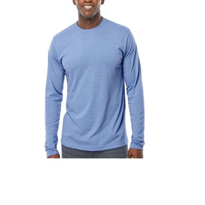 T-shirt en coton 100% de qualité supérieure pour homme, tissu personnalisé brodé, manches longues, t-shirt uni - Product Image 5
