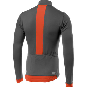 Men's <b>Long</b> <b>Sleeve</b> <b>Cycling</b> <b>Jersey</b> Full Zip Front Dark Gray With Orange Accents Sweat-Wicking Breathable Sport Wear - Product Image 2