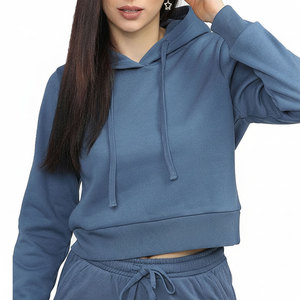 Latest Style Solid Color Women <b>Crop</b> <b>Top</b> <b>Hoodies</b> Wholesale Customized Women <b>Crop</b> <b>Top</b> <b>Hoodies</b> - Product Image 1