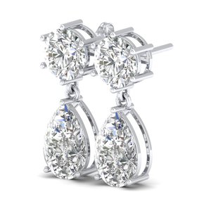 REYES Classic 14K Solid Gold GRA Certified Moissanite Dangle Drop <b>Earrings</b> with Screw <b>Back</b> Design Fine Jewelry For Women - Product Image 3