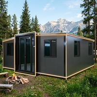 Casa Prefabricada Modular con Techo Inclinado Personalizada, Casa Contenedor de Acero Expandible de 20 pies/30 pies para Hotel y Villa