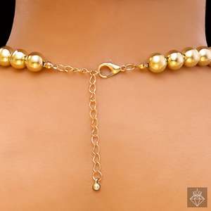 Accesorio de moda para collar con cuentas antideslustre y dorado con chapado Premium - Product Image 2