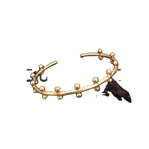 Handmade Dotted Designer <b>Cuff</b> and Bangle SKU7064 Brass Jewelry for <b>Women</b> and Girls - Product Image 1