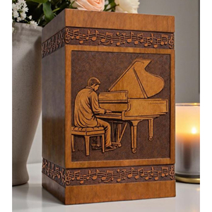 Urne funéraire en bois personnalisée avec musique de piano, gravée, pour hommage commémoratif à la crémation par AYAANS - Product Image 3