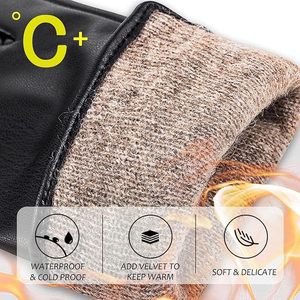Leather fashion <b>Gloves</b> for Women Winter <b>Warm</b> <b>Gloves</b> Touch Screen <b>Warm</b> Wool Lined Texting <b>Gloves</b> - Product Image 4