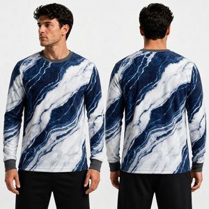 Camiseta de Manga Larga con Estampado Cruzado Rojo, Sublimada, de Forro Polar, para Hombre, de Poliéster, Duradera, Térmica, Suave, Informal, para Invierno - Product Image 2