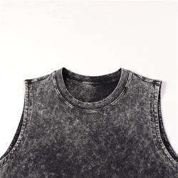 T-shirt sans manches unisexe en coton 100% tricoté, 270g, coupe oversize, personnalisable avec logo, respirant et à séchage rapide, pour homme et adolescent - Product Image 2