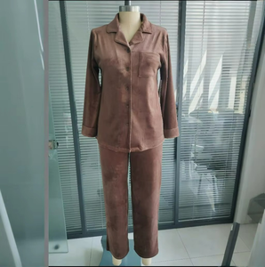 Winter Cotton <b>Pyjamas</b> Brushed Long Sleeve Men Women's Sleepwear Bamboo Pajamas Couple Flannel Loungewear Women Sets - Product Image 3