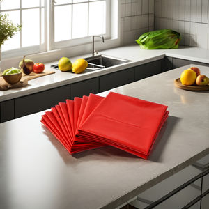 Sac poubelle ménager jetable en plastique rouge 42*46cm 90 microns, personnalisé, 55-60 gallons, plat pour cuisine - Product Image 2